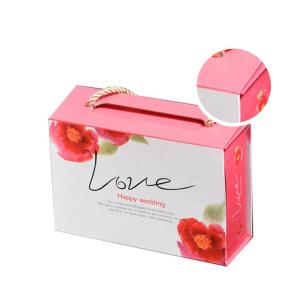 Quality Fashion Classic Cardboard Gift Box With Handle For Cosmetic / Perfume wholesale