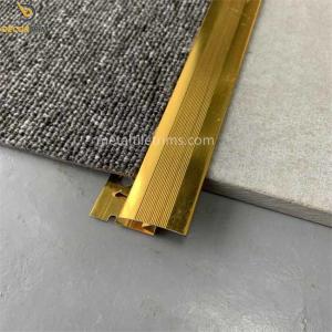 Quality 8.5mm Zig Zag Carpet Strip , Anodized Shiny Gold Metal Carpet Trim wholesale