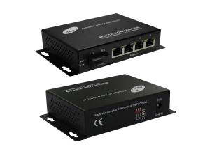 60km Optical To Ethernet Media Converter One Fiber Four POE