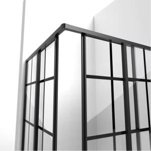 Quality Black 8mm Thick Tempered Glass Shower Enclosure Frameless Silk Printing wholesale
