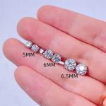 Moissanite Sterling 925 Silver Stud Earrings AAAA+ Cubic Zirconia