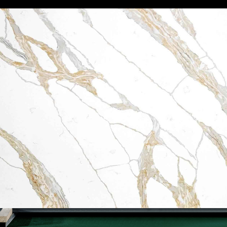 Customized Polished Honed Quartz Stone Slab Countertop Engineered Stone Quartz