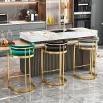 Bar Room Stools With Stainless Steel Legs Velvet / PU Seat
