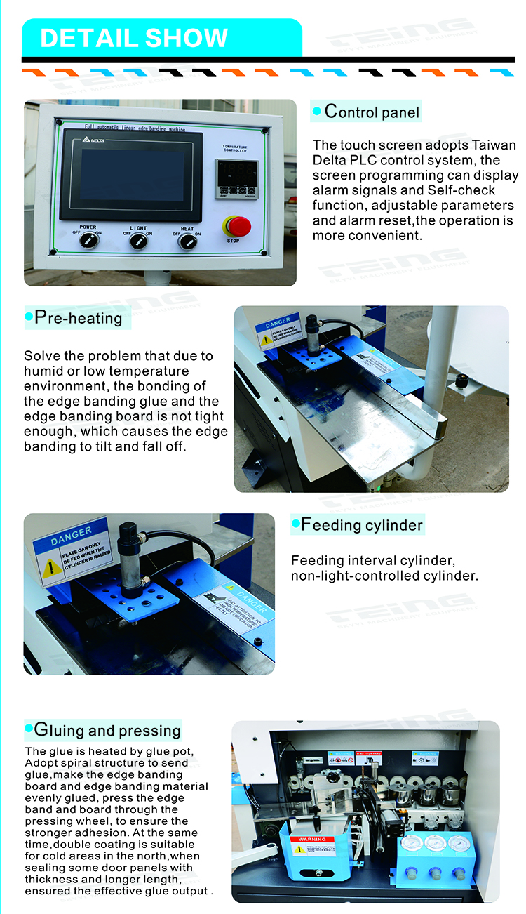 Video Technical Support Automatic Edge Banding Machine for MDF Woodworking SKY390