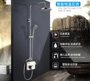 Quality Household Round Bathroom Shower Fixture Sets , 304 Stainless Steel Plated Pole Bathroom Shower Set wholesale