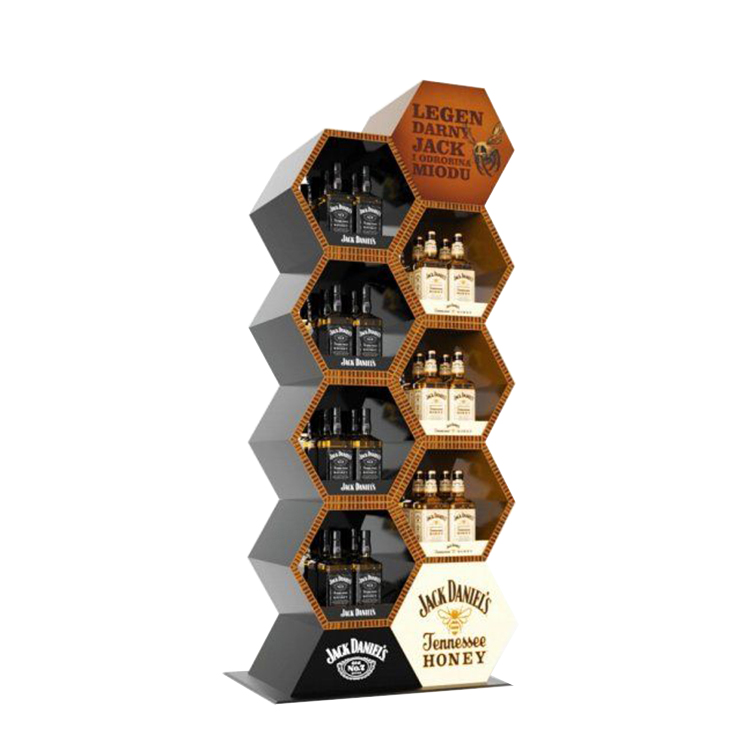 Autolift Metal Whiskey Display Stand For Supermarket