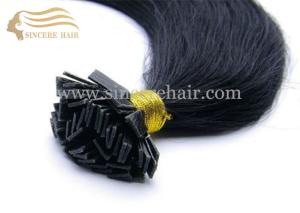 Quality 55 CM Double Drawn Virgin Human Hair Extensions Flat-Tip for sale - Black Fusion Flat Shape Hair Extension for sale wholesale