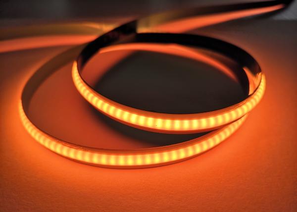 COB Orange Led Strip Lights For Aluminum Cabinet 24V And 320 Led/M Wavelength