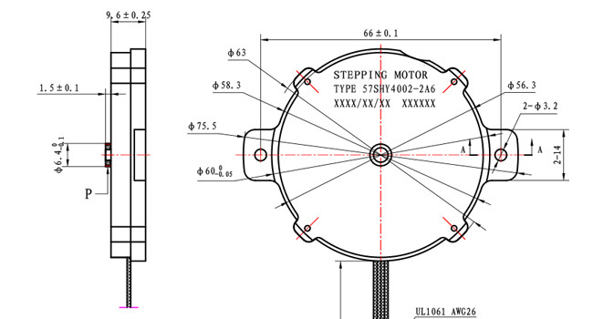 57*57*9.8mm NEMA 23 Ultra Thin 1.8 Degree Stepper Motor 0.6A For Television