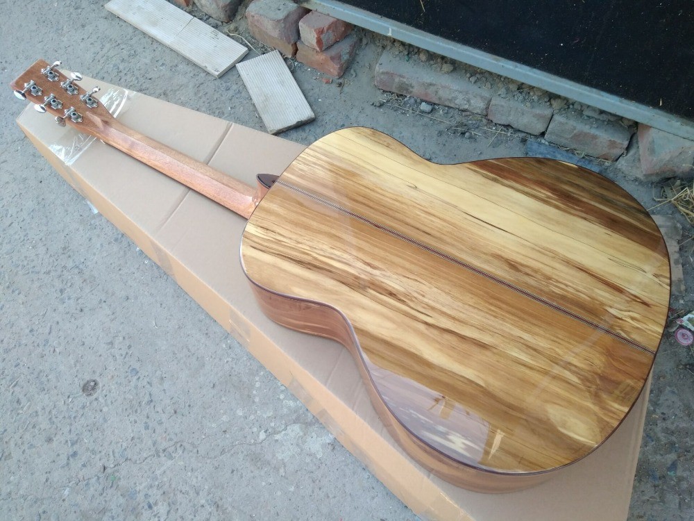 AAAA handmade all Solid apple wood guitars OM body guitar imported wood soundhole EQ acoustic electric guitar