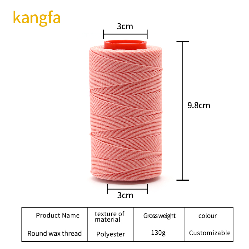 Rich Colors 210d Polyester Waxed Thread for Sewing Leather Cone material Plastic