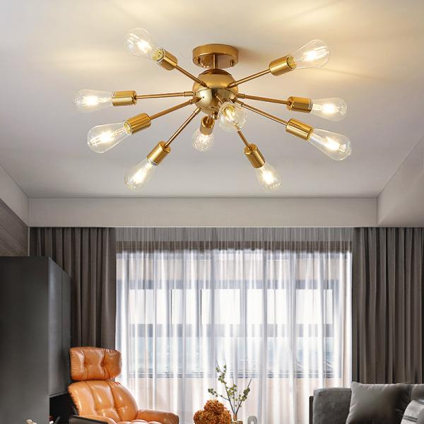 Nordic black Chandeliers LED 10 Lights For Simple Household Indoor sputnik