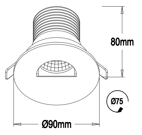 new 7W round shape cut out 75mm led spotlight Citizen Chip AC100-240V of Led Downlight