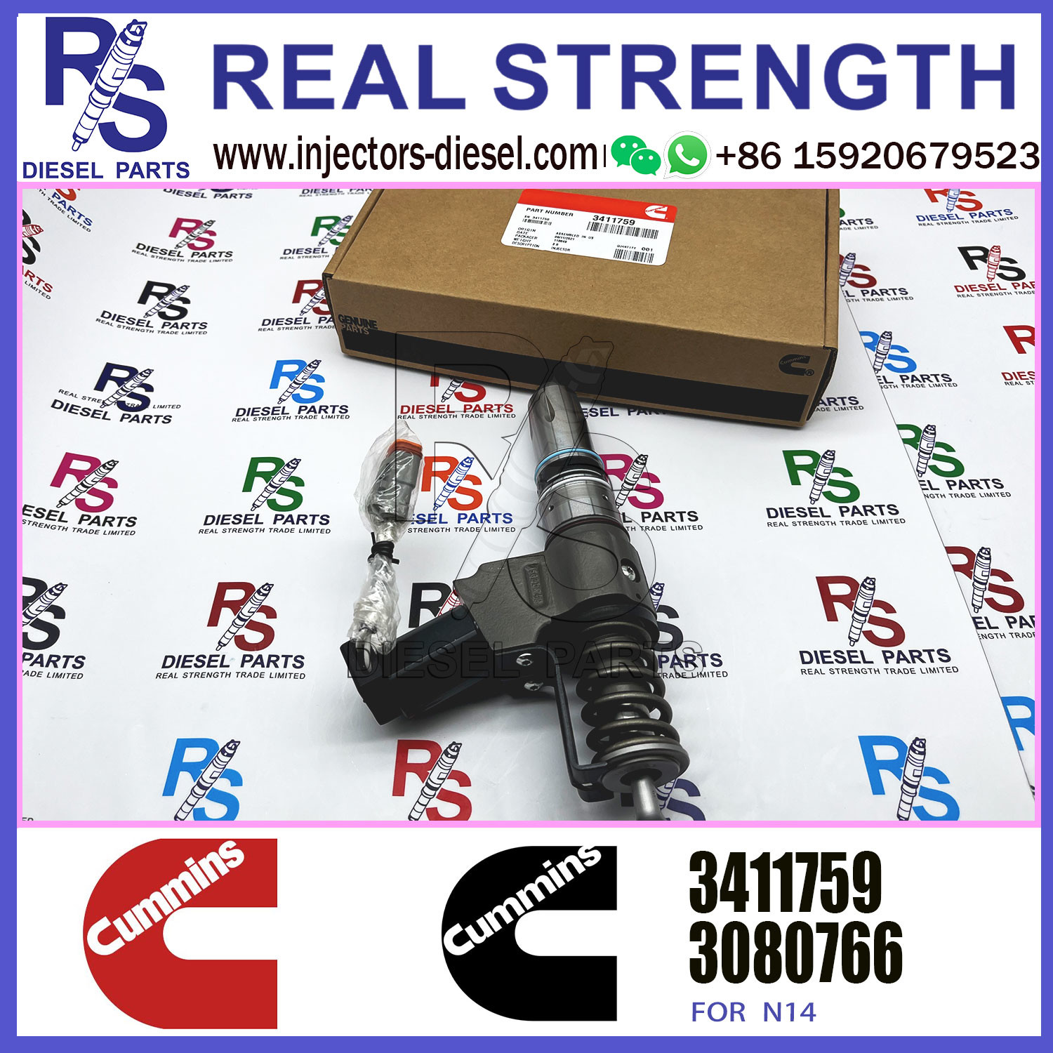Diesel Fuel Injector N14 3411759 Common Rail Injector 3411759