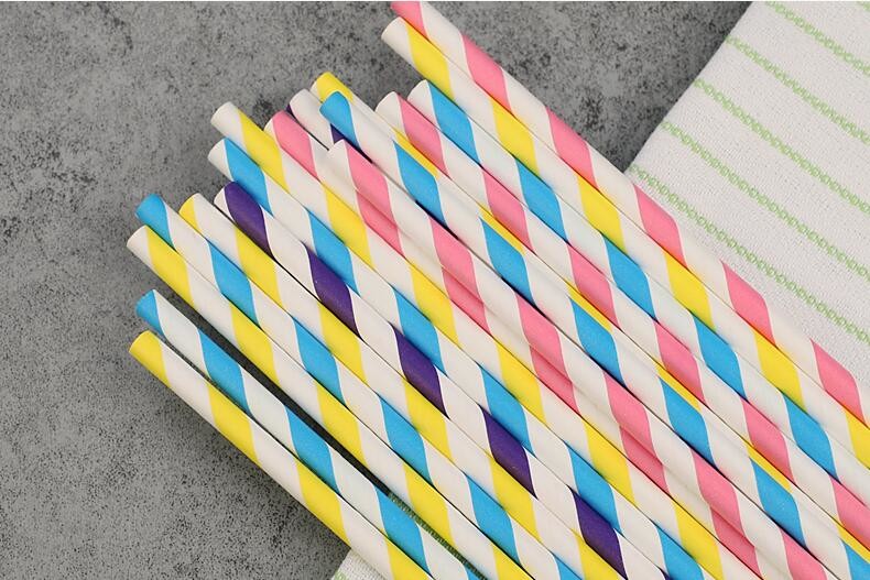 Custom printed colors polka dot striped paper straw,Biodegradable Eco Friendly No-dye Brown Natural Kraft Paper Straw