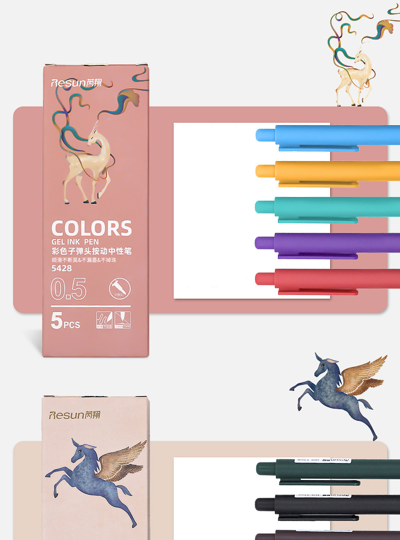 Gel pen Retro color neutral pen creative Lovely Japanese students hand account black ink