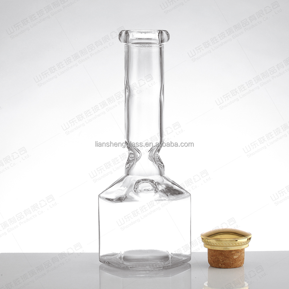250ml 500ml 700ml 750ml Custom Square Empty Liquor Glass Bottles