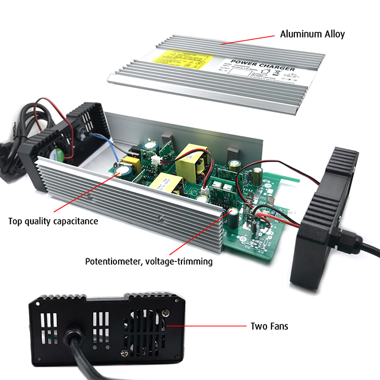 Rechargeable 58.8V 8A 14S Lithium Ion Battery Chargers 48V Scooter