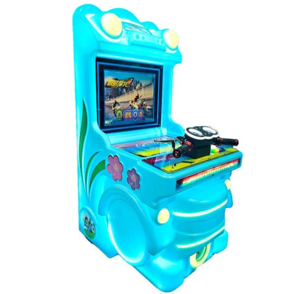 Dreamland colorful bus children game machine coin operated plastic motorcycle