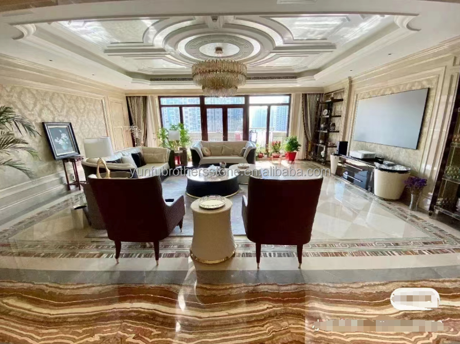 Polished Black Sea Onyx Marble Translucent Texture for Interior Wall Panel Decoration