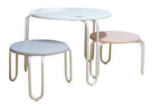 Quality MDF Top Metal Legs Assemble 40kg Children Table And Chairs Set wholesale