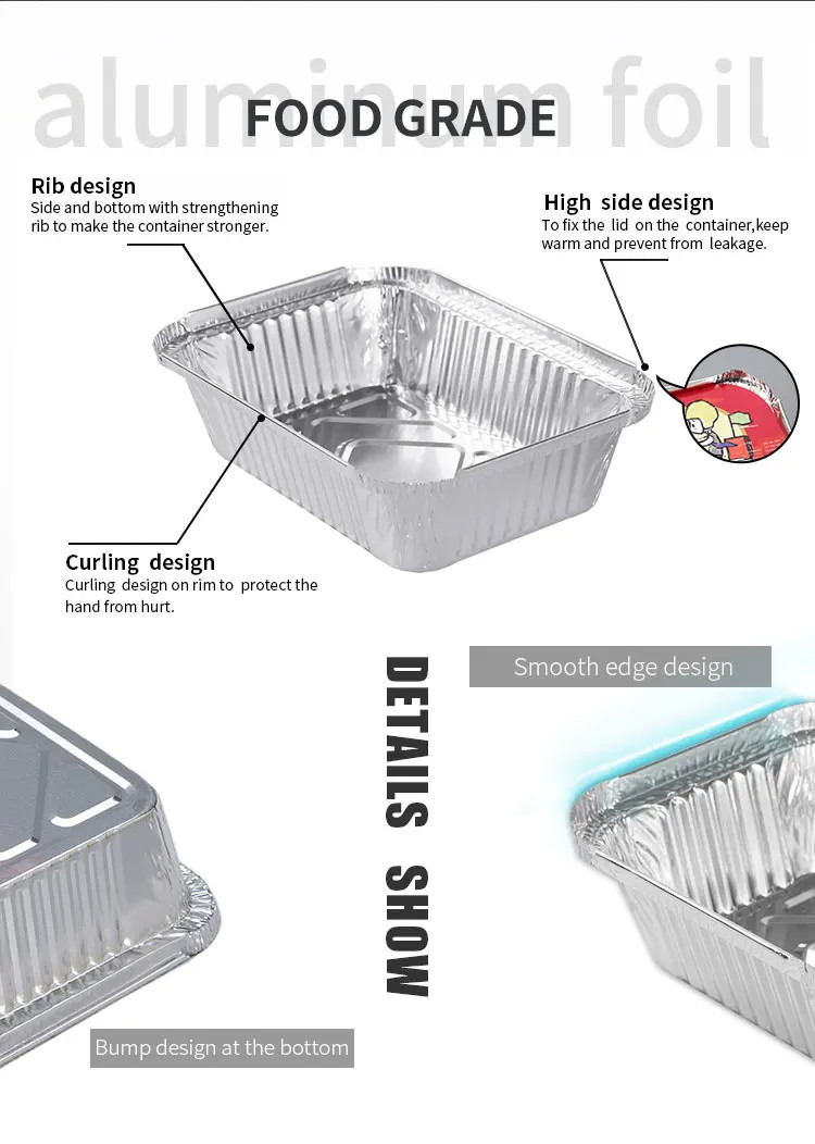Silver Aluminum Pan Container With OEM Available For Performance
