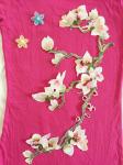 Hot Fix Motif mangnolia Embroidery Lace Flower for Cheongsam