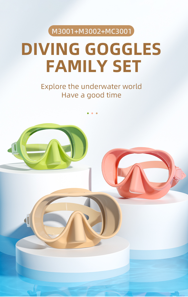 Integrated Forming Scuba Anti Fog Swimming Glasses Snorkel Mask Set for Diving Lovers Snorkel Mask Set