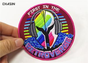 Quality Rock Music Clothing Embroidery Patches Round 100 % Embroidery Twill Fabric wholesale