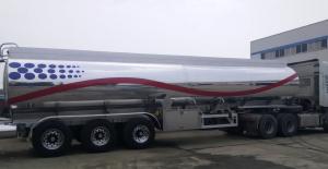 Quality Aluminum 42000L Oil Tank Trailer , Diesel Fuel Tank Trailer With Two Compartments wholesale