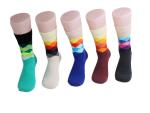 Creative Trendy Mens Socks Colorful Design Cotton Material Custom Logo Dress