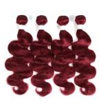 Burgundy Body Wave Remy Human Hair Bundles Sew In Weave Bundles Brazilian Bundle