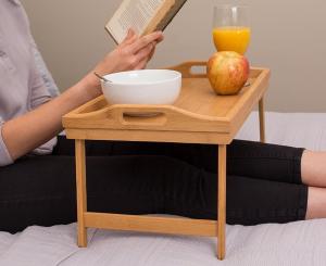 Quality Fashionable Foldable Bamboo Bed Tray Wooden Breakfast Tray With Legs wholesale