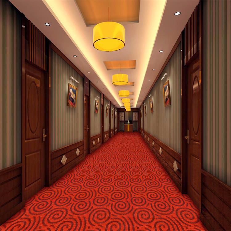 Red leaves pattern pp carpet for luxury hotel corridor