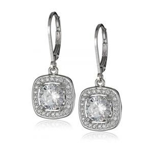 Quality Customized 925 Sterling Silver Jewelry Earrings Round Cubic Zirconia Hoop Earrings wholesale