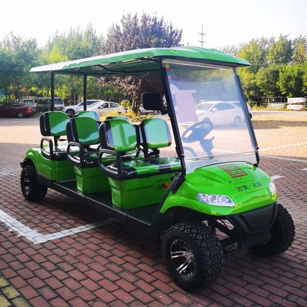 Green 6 Person 35 Mph Electric Golf Cart Club Car ODM OEM lead-acid battery