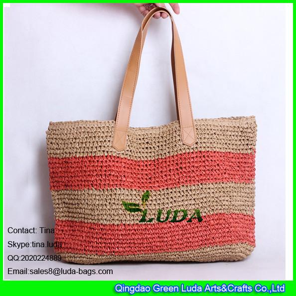 LUDA new products 2015 summer lady paper straw beach bag crochet straw women