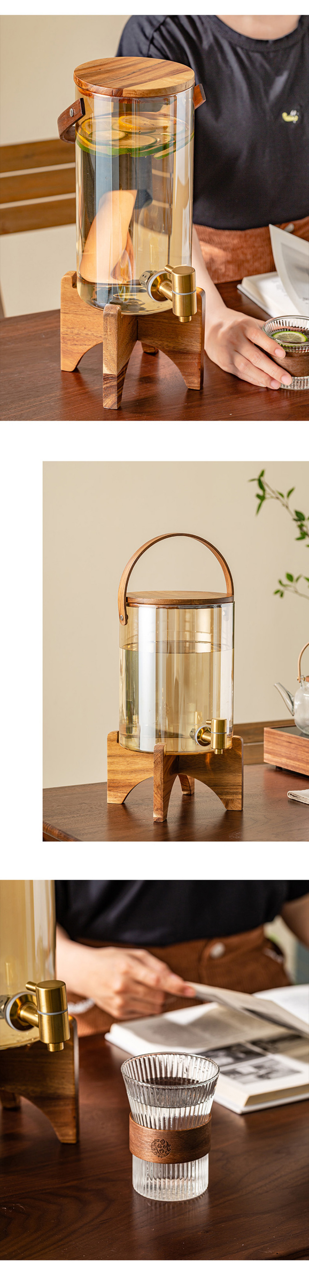 Drinkware Unisex Liquid Dispensers for Coffee Tea Fruit Juice Water Liquor Glass Drink Juice Beverage with Tap