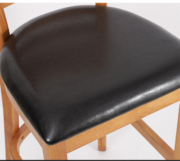 Wooden Cafe Bar Stools With Backs Retro Industrial 65cm 25.59"
