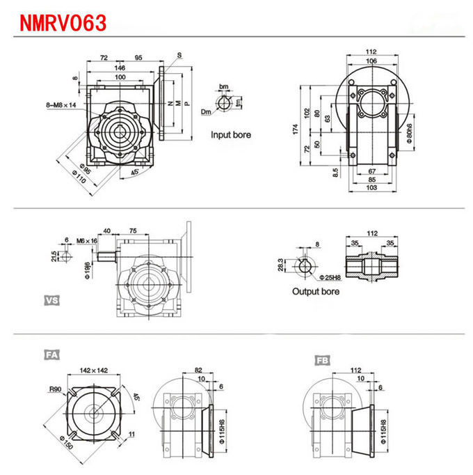 Professional mrv Double Reduction Worm Gear Reducer High Radiating Efficiency