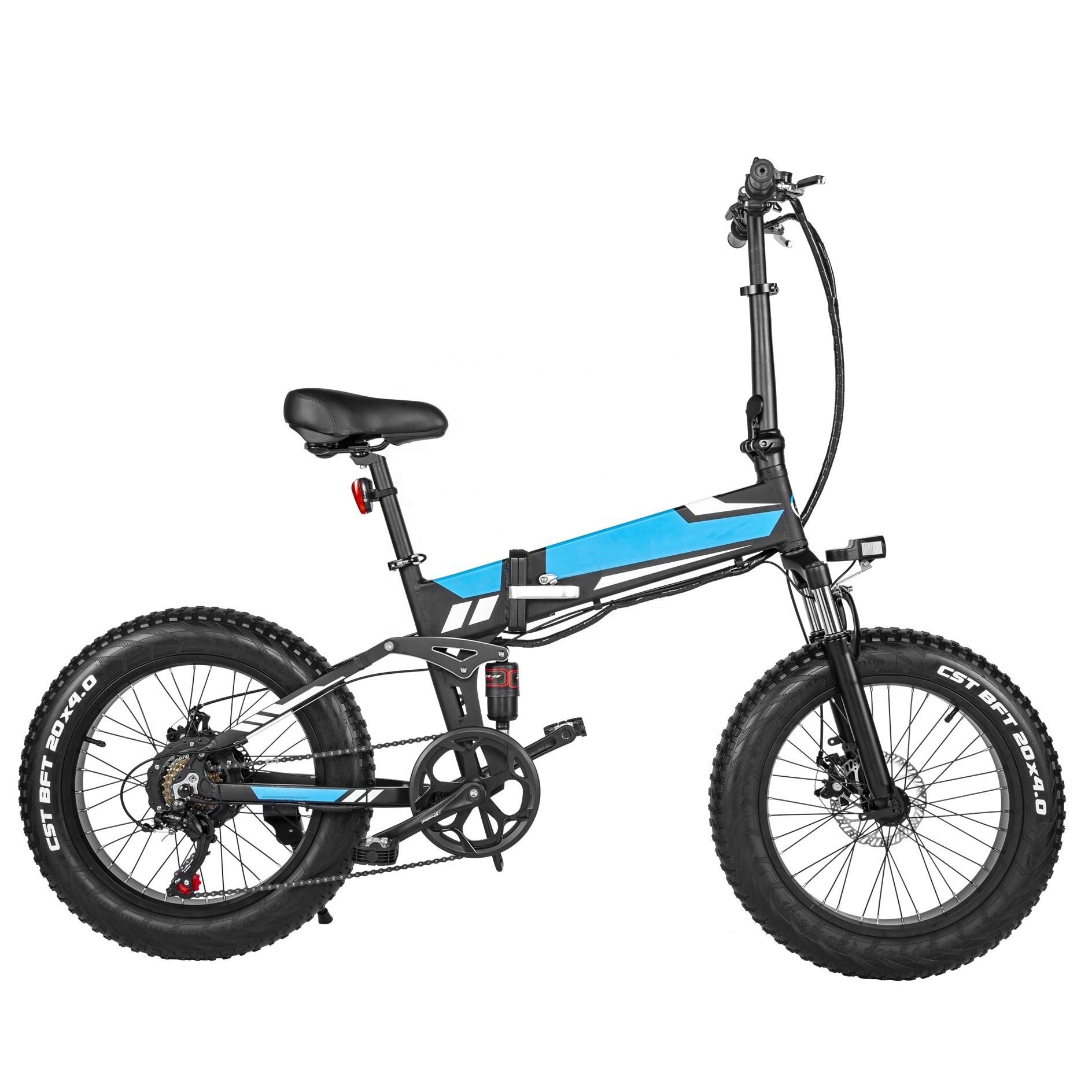 Electric Folding Bike 20 Inch Fat Tire 500W Motor 12.8Ah Lithium Battery Ebike Electric City Bike For Adult Electric Bicycle