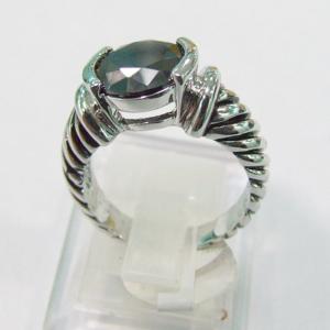 Quality (R-88)Fashion Jewelry Silver Plated Black Cubic Zircon Petite Ring wholesale