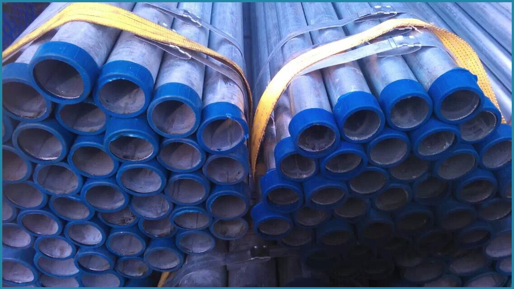 threaded galvanized steel pipe with sockets and caps