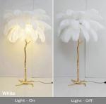 Living Room Novelty Resin Stand 80w Ostrich Feather Lamp