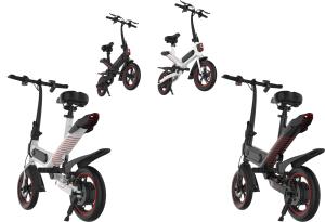 Quality 350W 25KM / H Adult Folding Electric Bike Double Wheel Aluminum Frame Intelligent wholesale