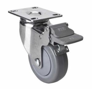 Quality Edl Chrome 3 70kg Plate Brake TPE Caster with 2.5mm Thickness and Chrome Plated wholesale