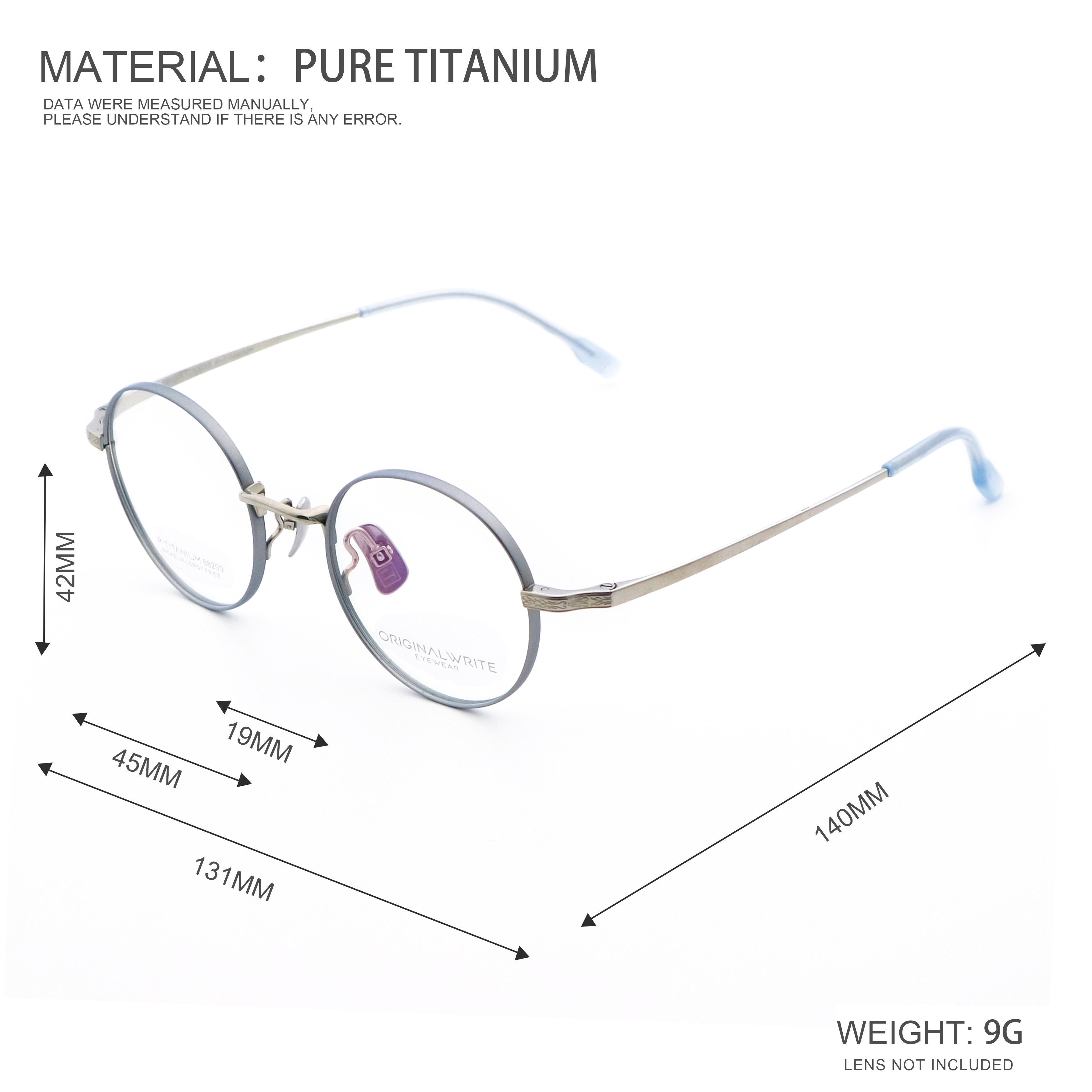Various Colors IP Plating Pure Titanium Glasses Frame 88209