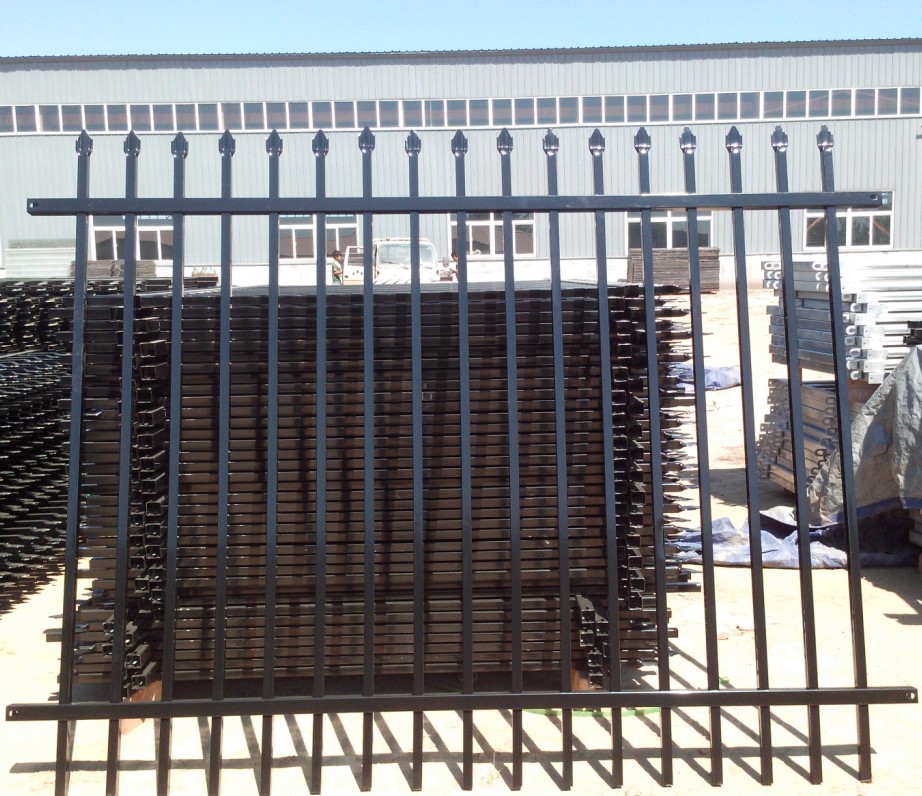 2 Rails Top And Bottom Flush Upright Rails Powder Coated Pool Fencing Panels 1250mm X 2300mm Spacing 90mm