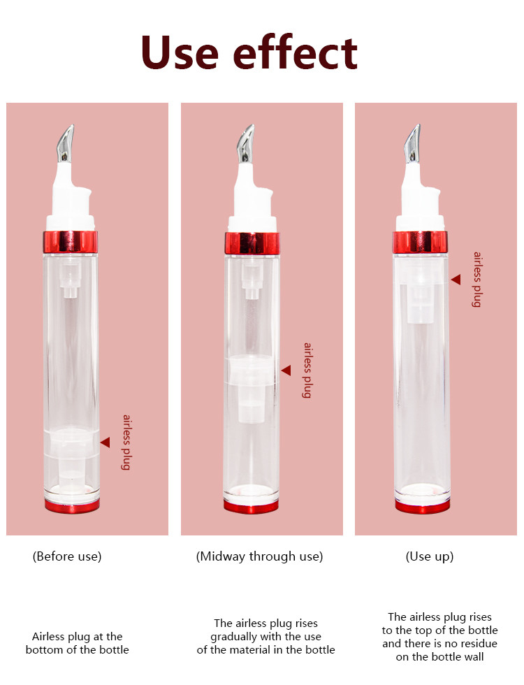20ml Cosmetic Eye Cream Airless Bottle Anti Aging Serum With Zinc Alloy Pump Head