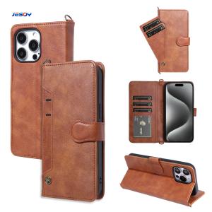 Quality Wallet Stand Function Flip Pu Leather Phone Cases With Strap wholesale